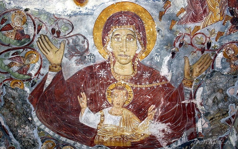 Фреска Богородица Панагия Сумела