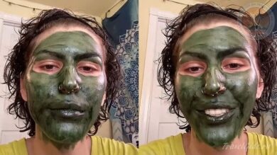 Кора в Маске из хлорофилла