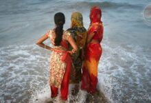 Indian girls on the beach