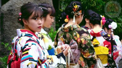 Девушки в кимоно