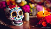 Раскрашенный череп на праздник мёртвых