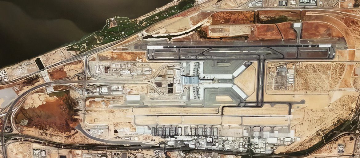 Вид аэропорта Маскат с самолёта