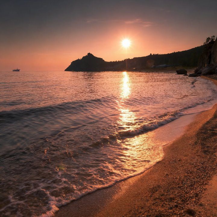 Реальная фотка: Закат в Бухте Песчаная на Байкале Закат в Бухте Песчаная на Байкале