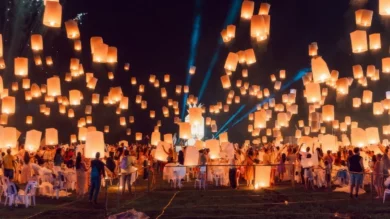 Запуск фонариков на Moonlight Sky Lantern